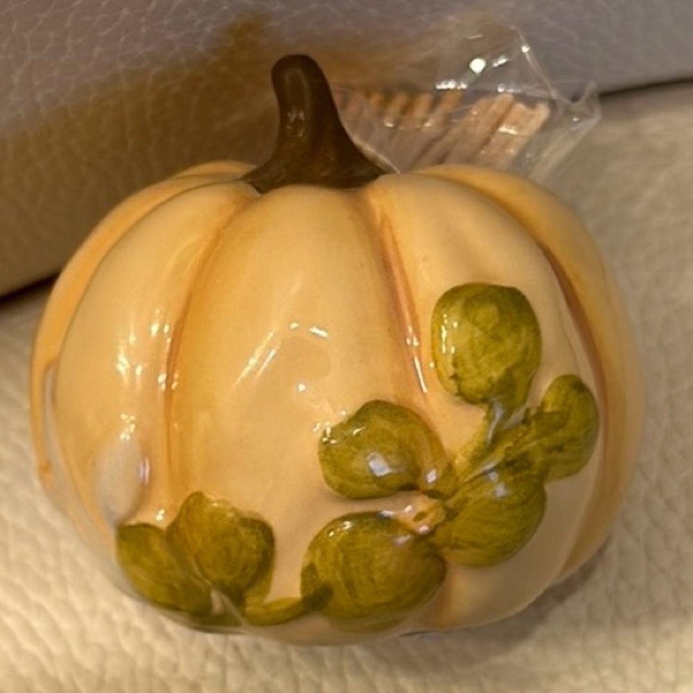 Mud Pie Orange Pumpkin Toothpick Holder NWT